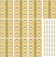 10 pezzi di cardini mini 1 pollice in ottone con 60 pezzi di viti retro piccole per cassetti di legno.