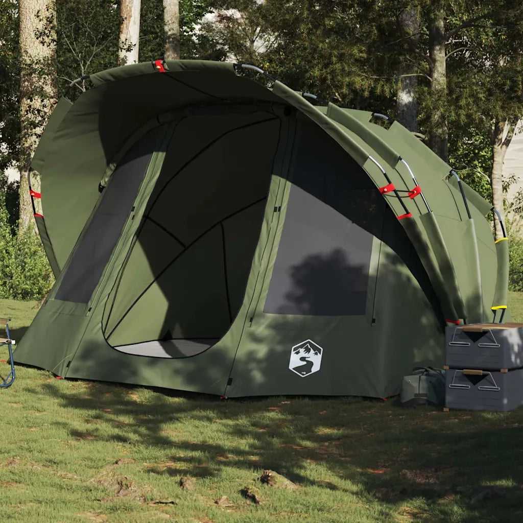 Tenda da Pesca per 5 Persone-Tenda da campeggio Verde Oliva Impermeabile 802319
