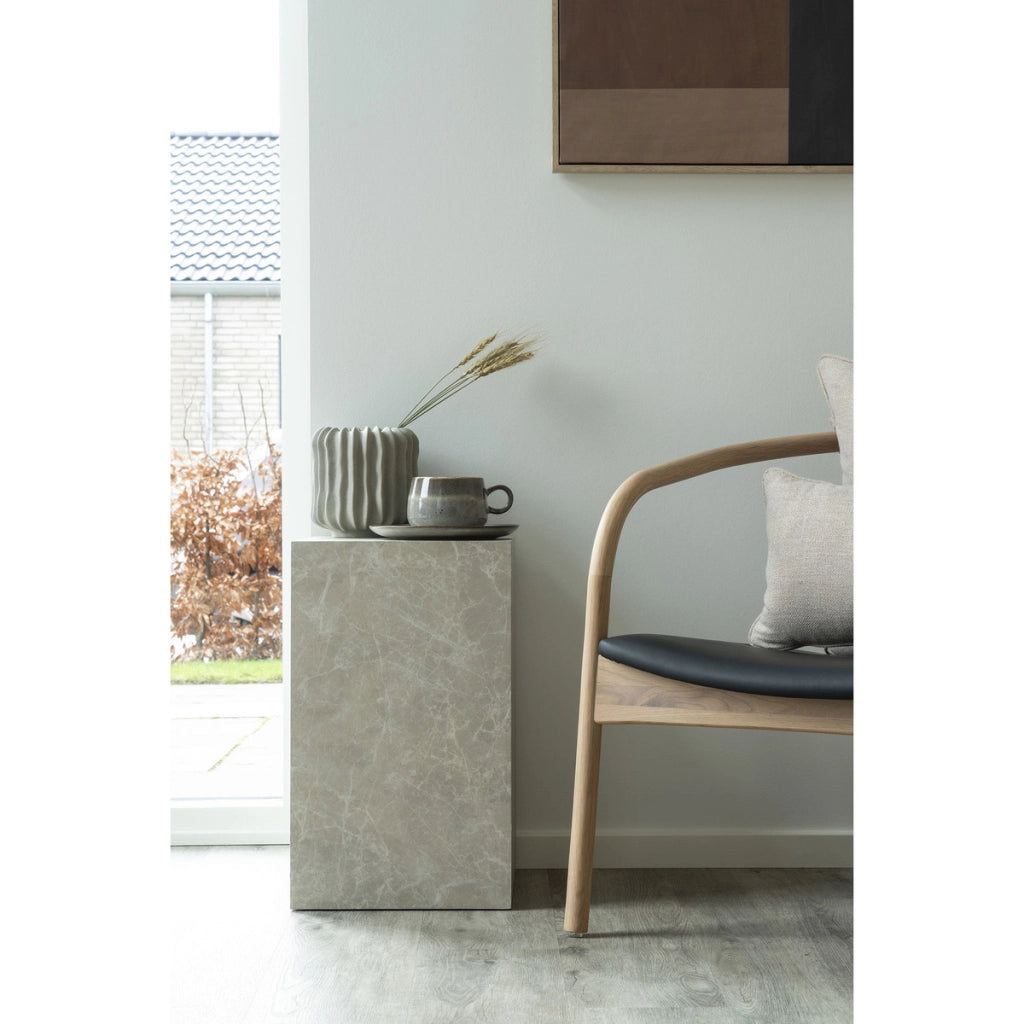 Portavaso in ceramica grigia costolata House Nordic ø15x15 cm