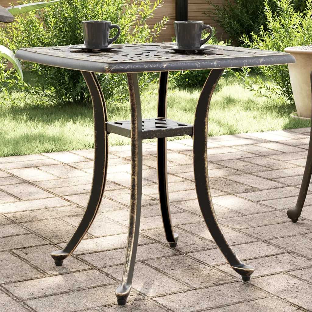 Tavolo da Giardino | Tavolino da esterno Bronzo 53x53x53 cm in Alluminio Pressofuso