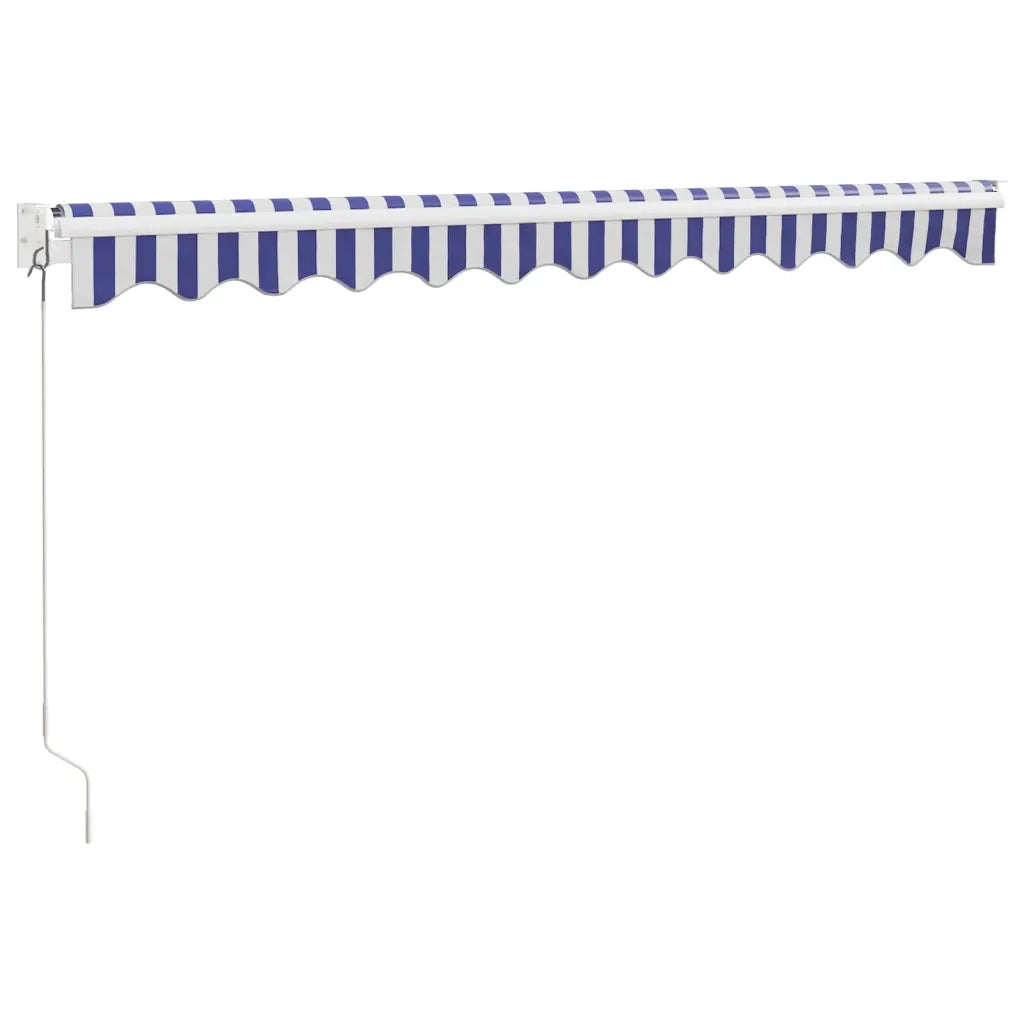 Tenda Sole Retrattile Blu e Bianca 3x2,5 m Tessuto e Alluminio 3154421