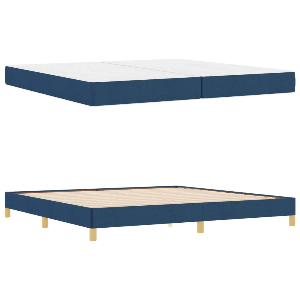 Letto a molle con materasso Blu 200 x 200 cm Tessuto 3398597
