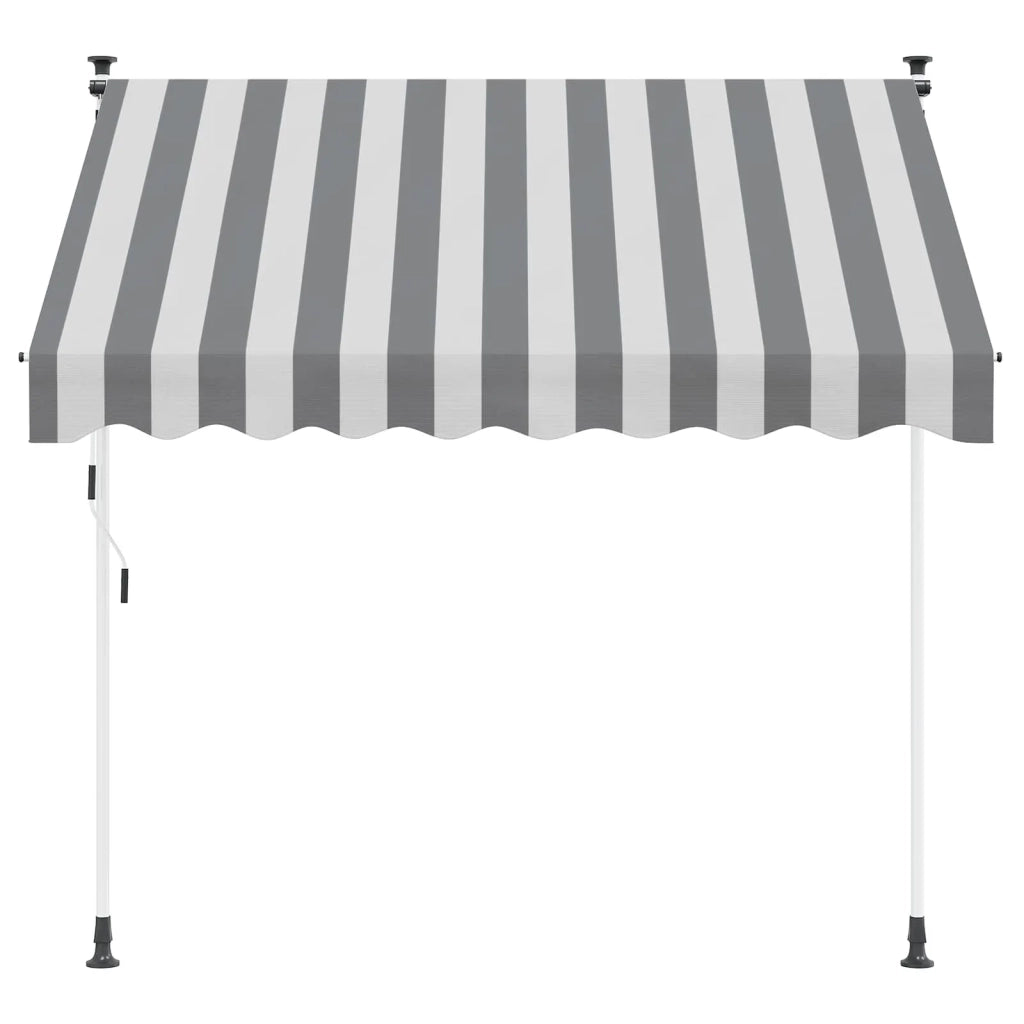 Tenda da Sole | Tenda retrattile manuale Antracite e Bianco 350 cm