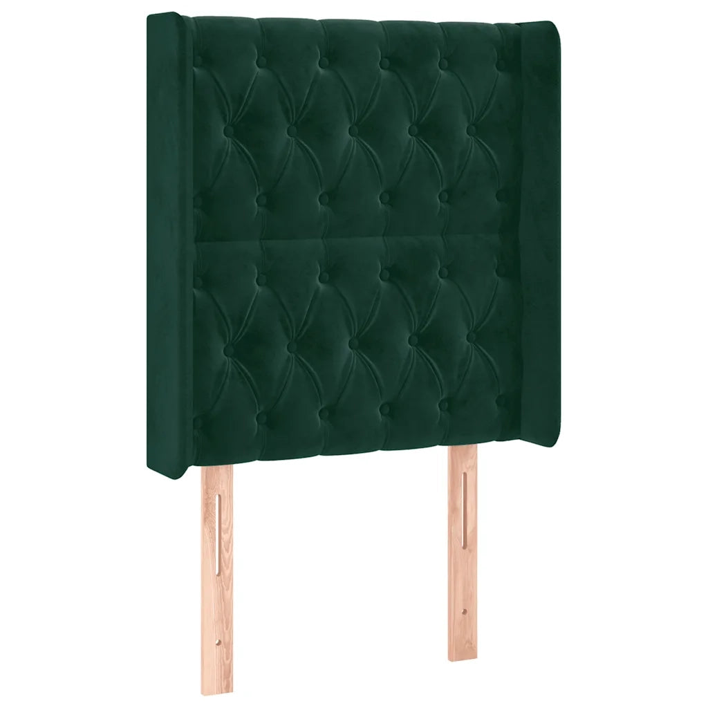 Testiera | Testata a LED Verde Scuro 83x16x118/128 cm in Velluto
