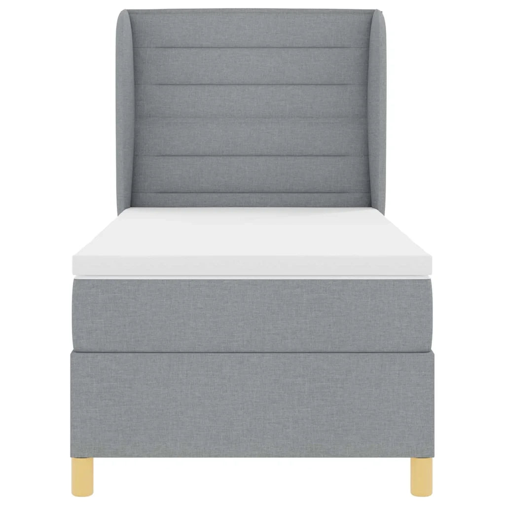 Letto a molle con materasso Grigio chiaro 200 x 90 cm Tessuto 3340669