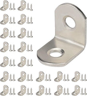 20 pezzi di connettori angolari in acciaio inossidabile, angolo metallico di 90 gradi, connettore angolare per mobili con 40 viti per legno e fissaggio.