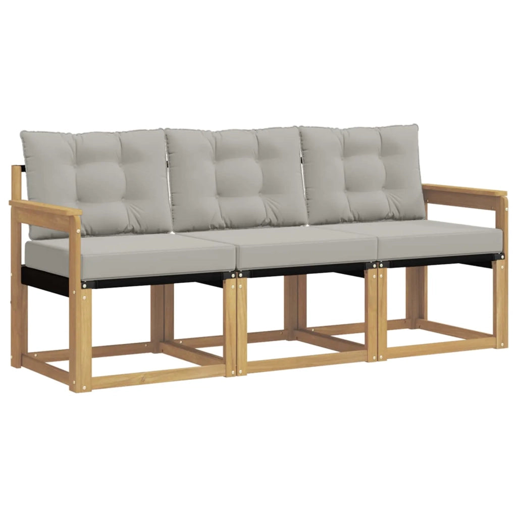 Set di divani da esterno 3 pz Bianco e Grigio Chiaro 3389157