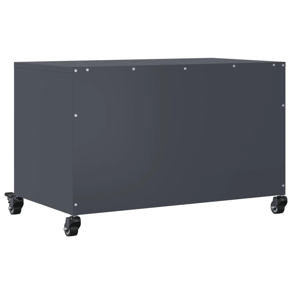 Mobile TV multimediale mensola TV credenza TV sala da pranzo soggiorno camera da letto antracite 68 x 39 x 43,5 cm acciaio antracite 02_0026398