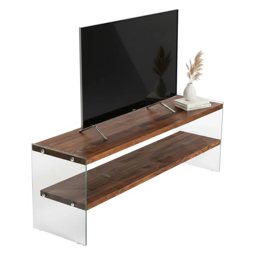 Umbria, Mobile Porta tv 2 Ripiani, 140x35x45h cm Marrone