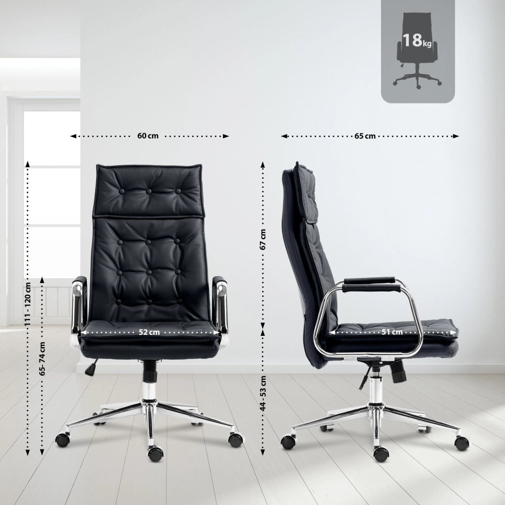 Sedia da ufficio Sotira in vera pelle 1