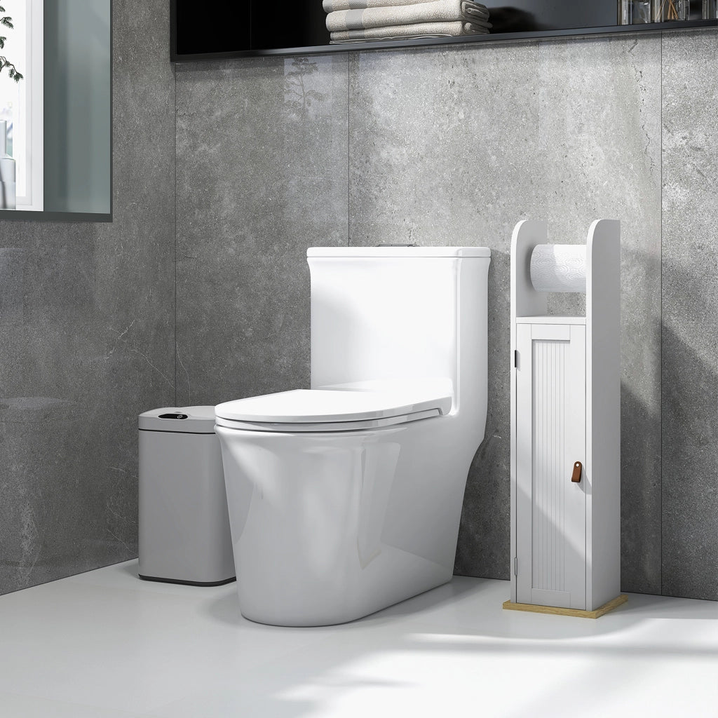 Colonna Bagno Armadio con Ante e Ripiani ¨C zephmum ¨C Bianco 20x20x80 cm