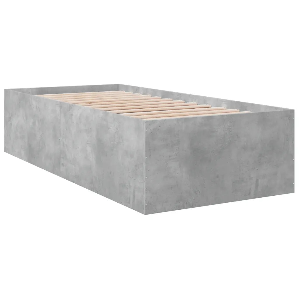 Giroletto-Struttura Letto Grigio Cemento 75x190 cm in Legno Multistrato 217665