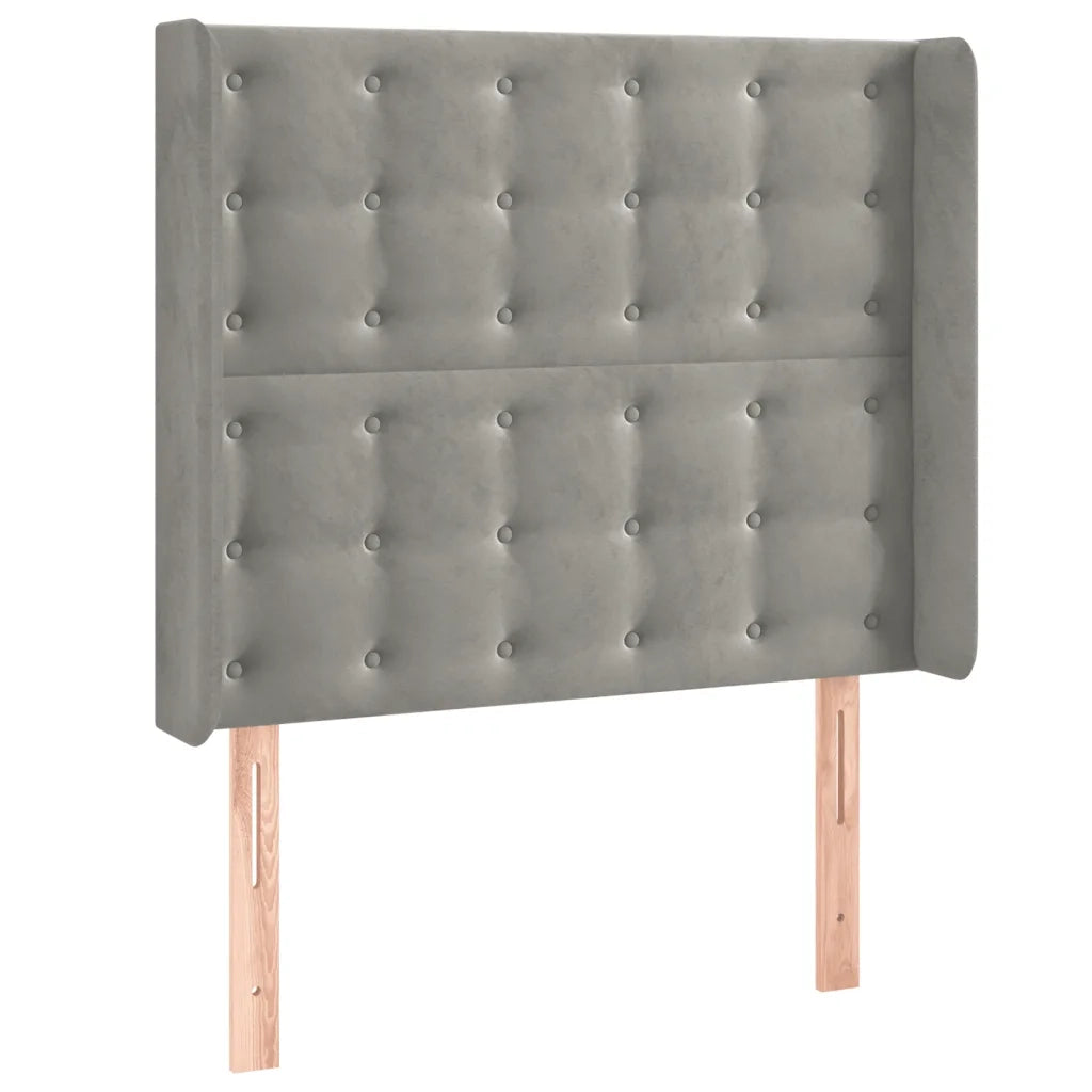 Testiera a LED-Testata con LED Grigio Chiaro 103x16x118/128 cm in Velluto 211410