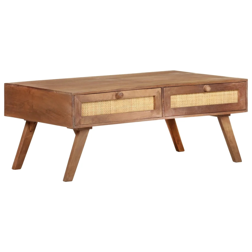 Tavolino da Salotto in Legno Massello di Mango 100x60x40 cm