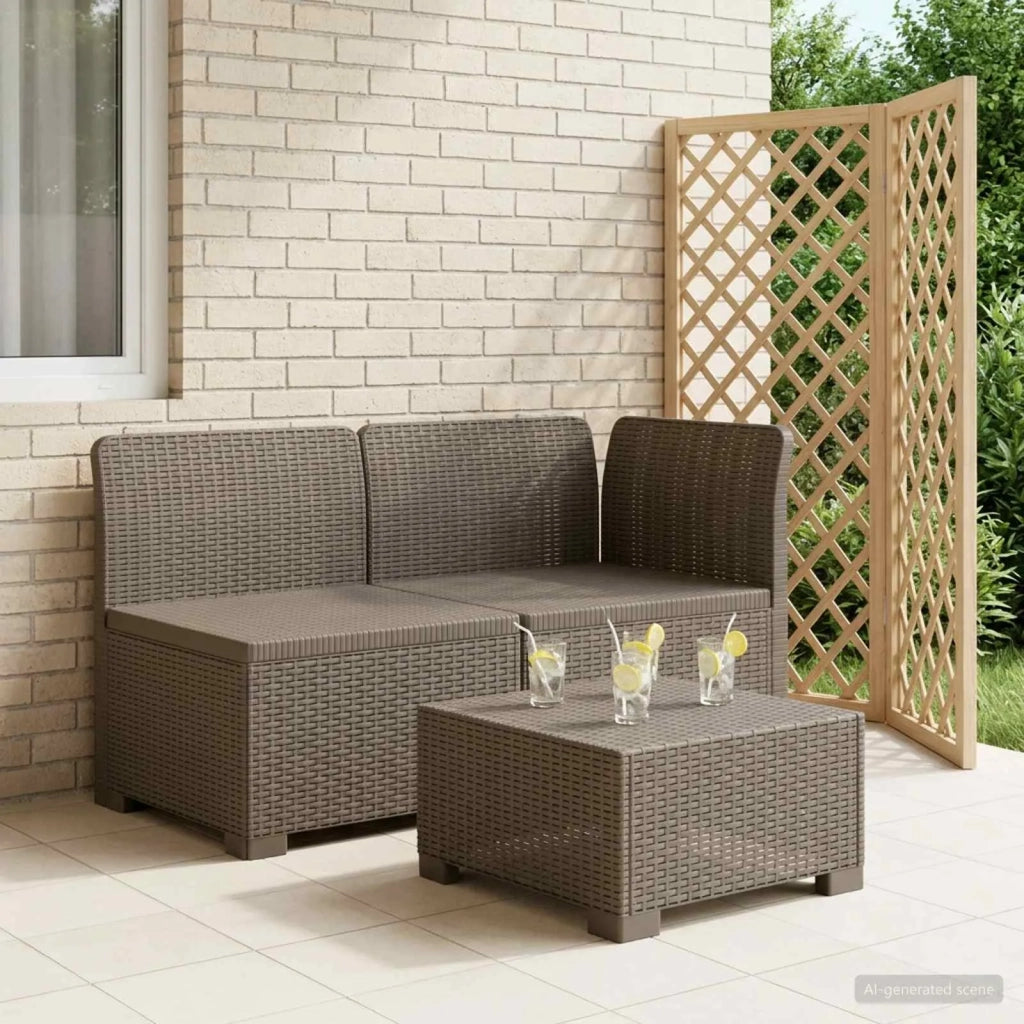 Divano da esterno-Divano da Giardino a 2 Posti Aspetto Rattan PP Grigio Chiaro