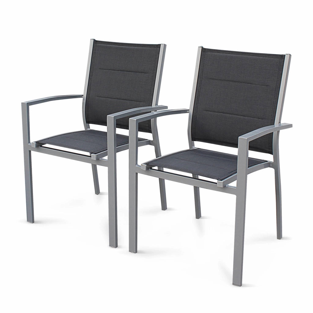 Set tavolo da giardino allungabile in alluminio con 8 posti, grigio