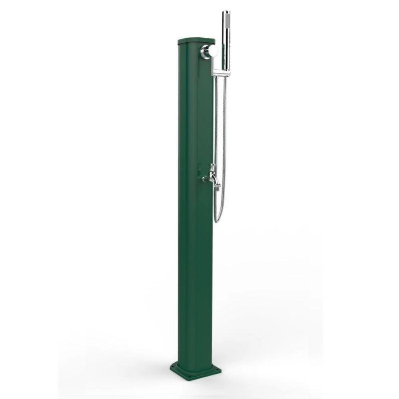 Doccia Solare In Alluminio Jolly Go 17,5Lt Con Doccetta Mobile E Lavapiedi Colore Verde Scuro Cv-Jg180/6016
