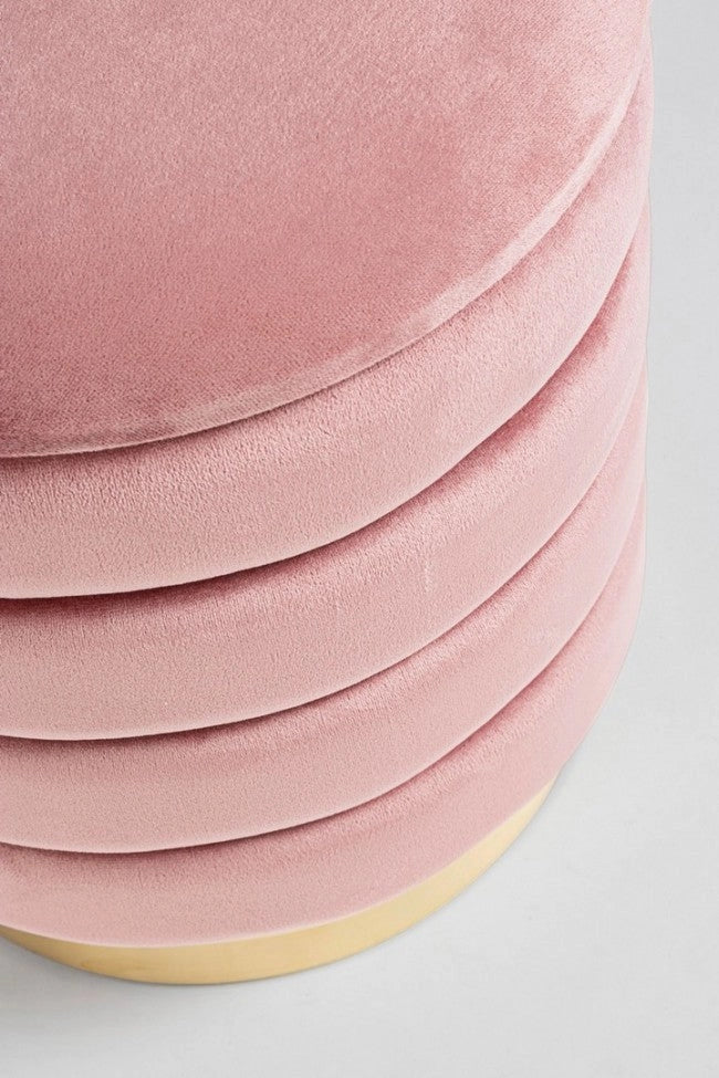 Set 2 Pouf Contenitore Darina Rosa Antico in Legno