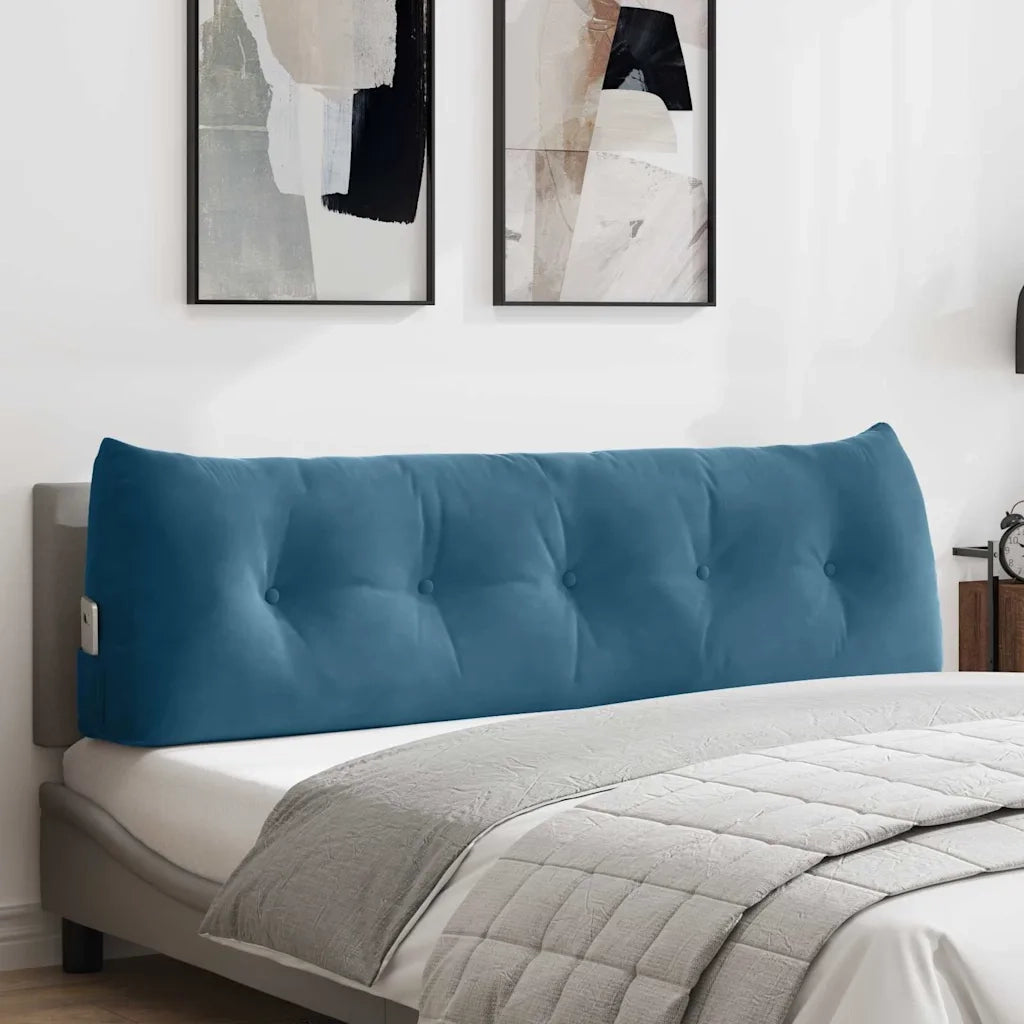 Cuscino per Schiena Blu 160 x 24 x 50 cm Velluto 42014544