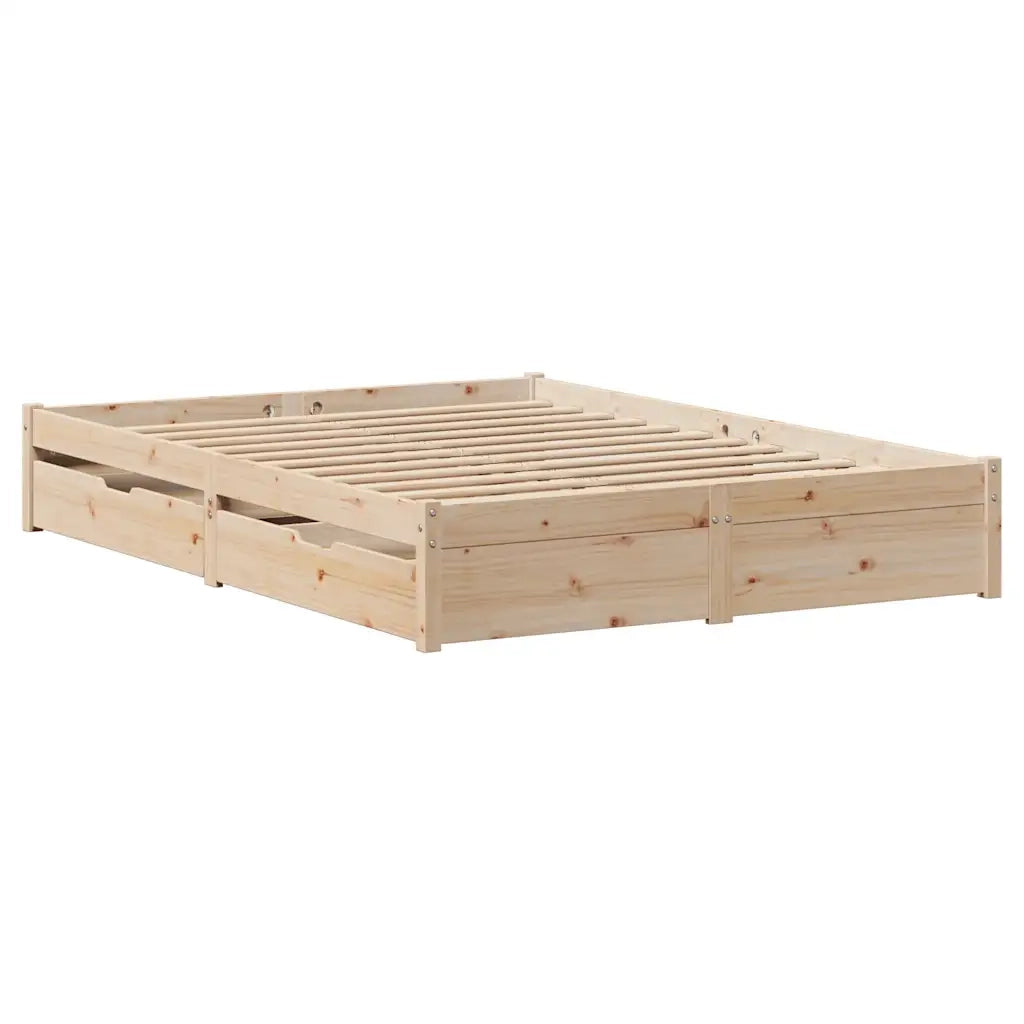Letto senza Materasso 140x190 cm in Legno Massello di Pino