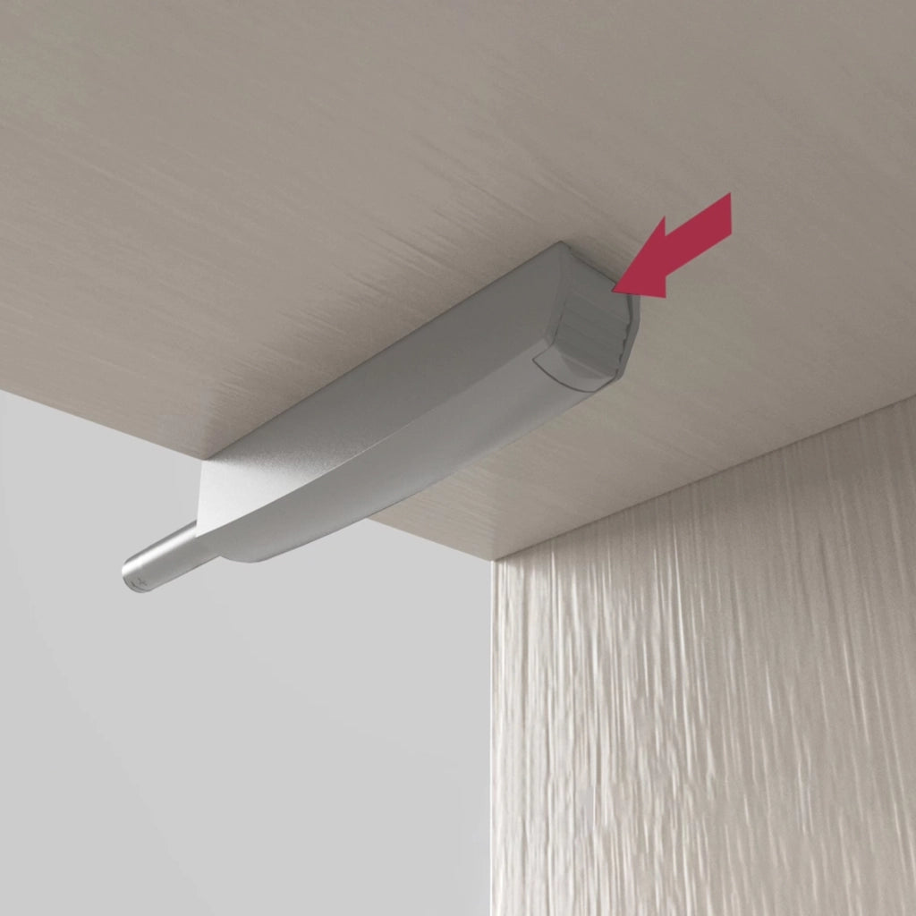 Emuca Chiudiporta Push Lite da avvitare nel mobile con regolazione, 80 mm, Magnetica, Plastica grigia, Tecnoplastica, 10 unitÃ 