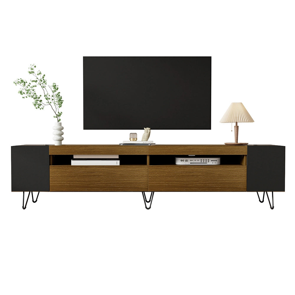 Mobile TV moderno - Xylo - 180cm nero/effetto legno
