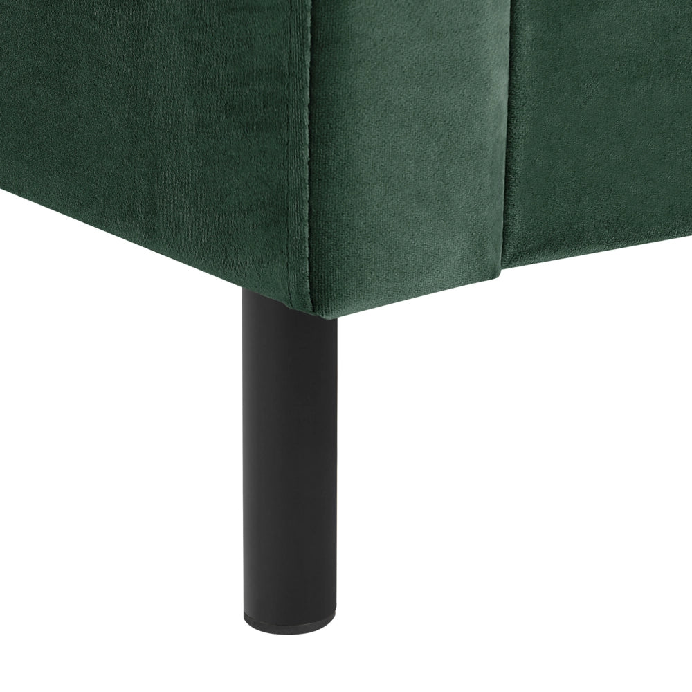 Letto matrimoniale con doghe 140 x 200 cm velluto di colore verde scuro stile glam moderno