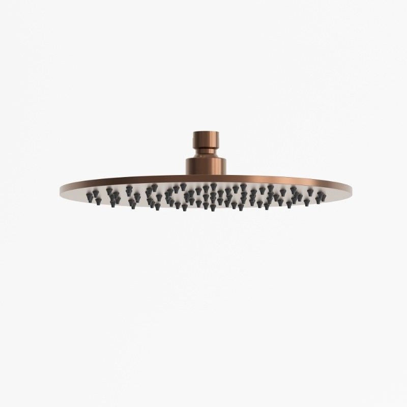 SINED Soffione doccia rotondo Ø25 cm in acciaio inox 316L finitura Oro Rosa resistente alla corrosione per interni ed esterni design moderno Made in Italy SOFFIONE-LEVANTE-25-ORO-ROSA