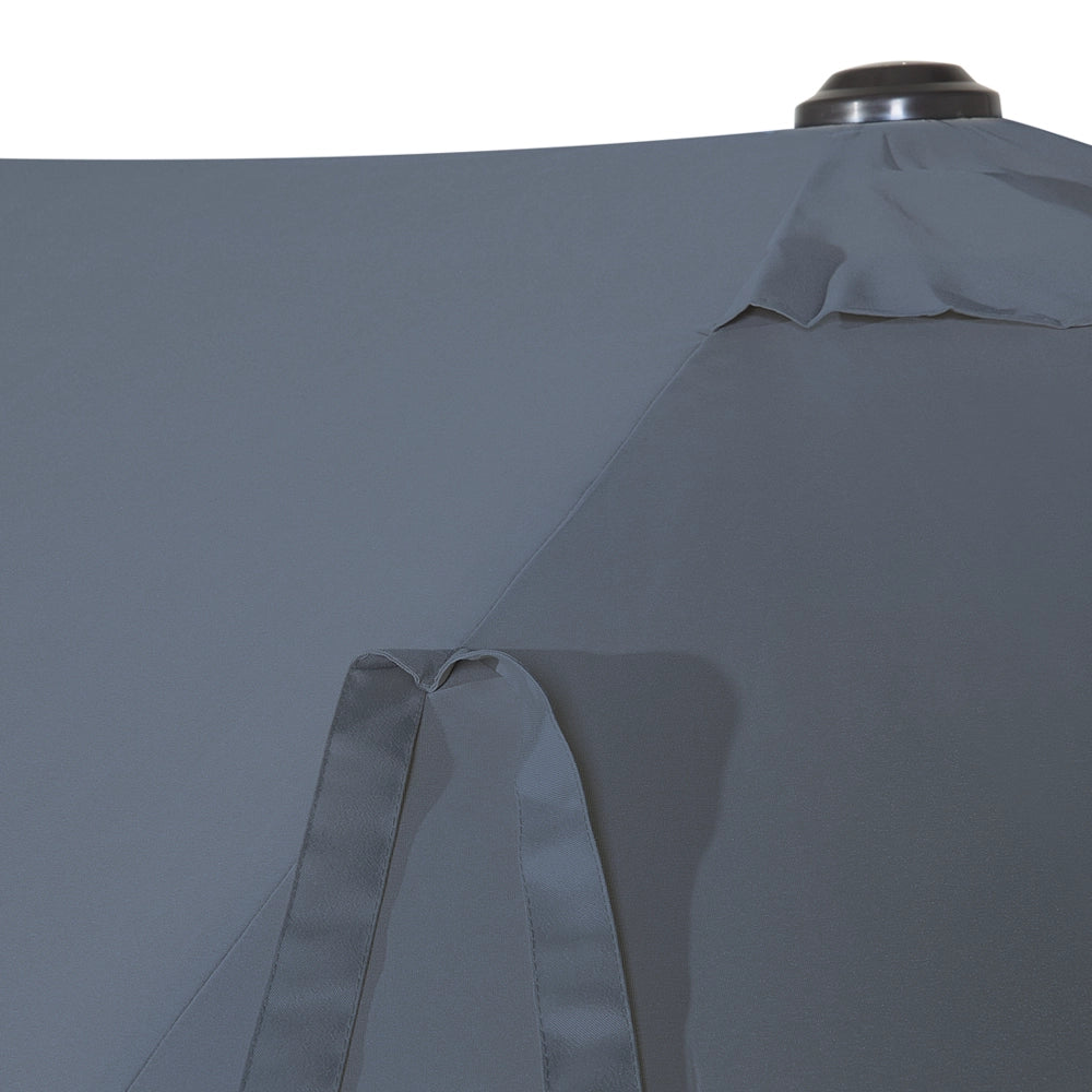 Ombrellone da giardino in tessuto grigio scuro alluminio 247 cm resistente agli agenti atmosferici