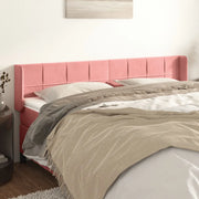 Testiera ad Orecchio-Testata con Orecchie Rosa 203x16x78/88 cm in Velluto 976426