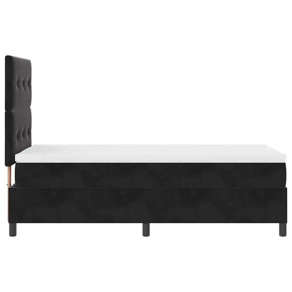 Letto a Sorgente LED con materasso Nero 90 x 190 cm Velluto 3343282
