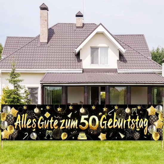 Decorazione di Festa per il 50° Compleanno - Bandiera da Lancio - Banderini - Decorazioni per Torta - Adatto per Adulti e Bambini