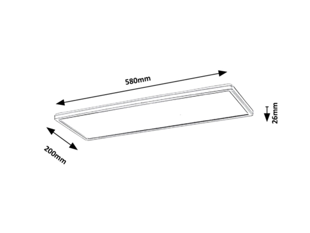 Plafoniera LED rettangolare 58x20cm 22W 4000K bianca