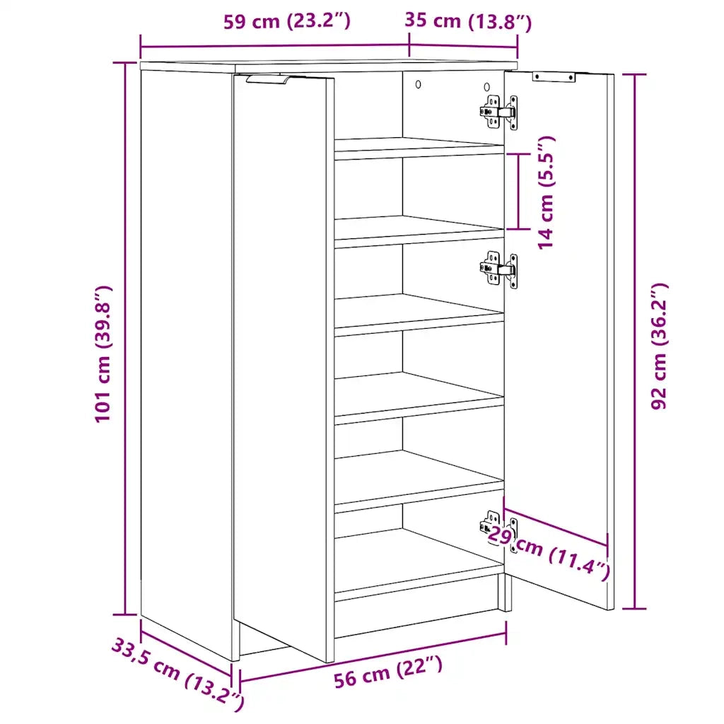 Scarpiera Bianca 59x35x100 cm in Legno Multistrato cod mxl 48630