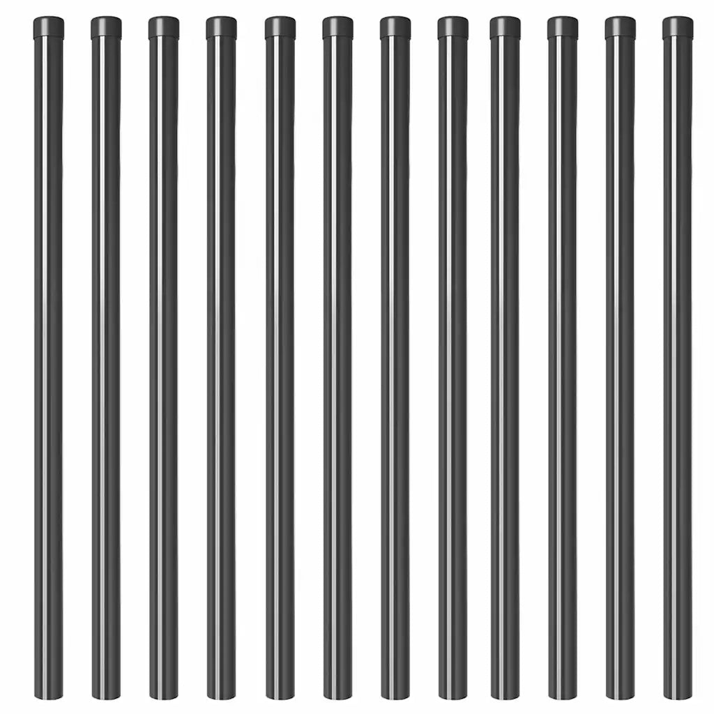 Palo della recinzione 12 pz Grigio 110 cm CFW1124474