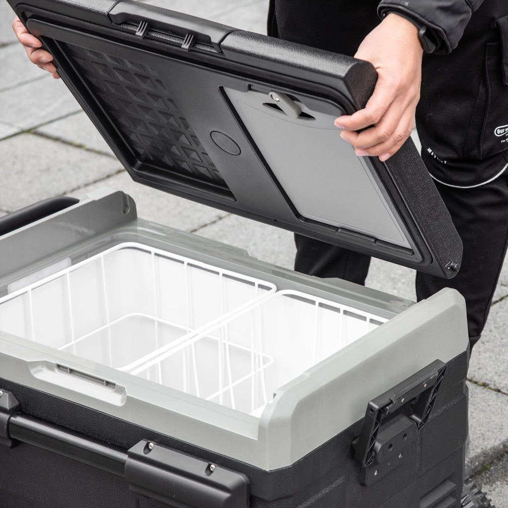 Frigo Portatile 40L Auto Camper con Compressore e Luci LED ¨C zephmum ¨C Grigio e Nero