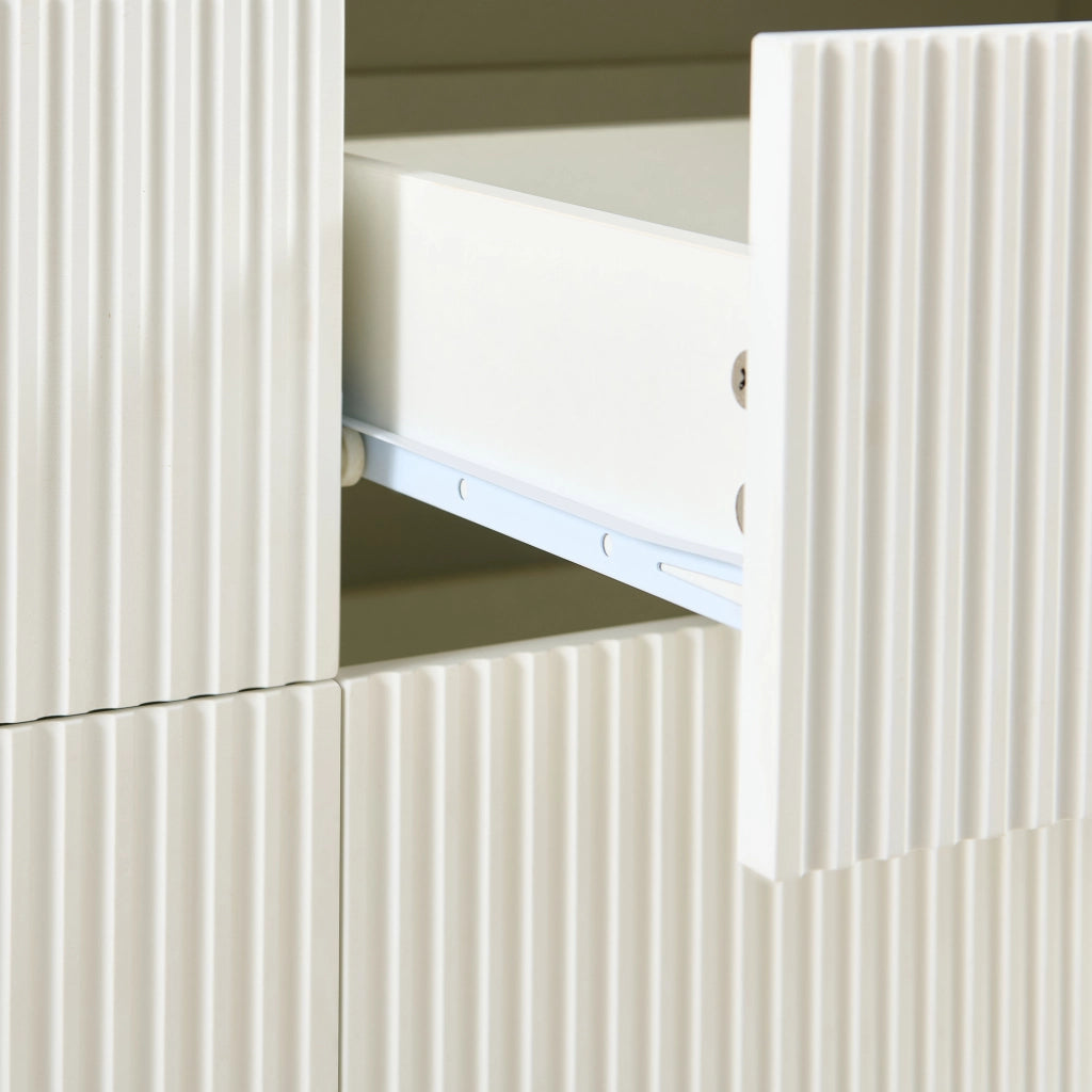 Cassettiera modulare con 9 cassetti - per soggiorno - in MDF - bianca - 200×40×72 cm