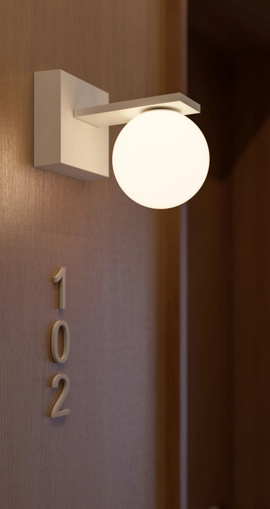 Sphere Wall Applique LED per Esterni IP54 9W 3000K 360 Gradi Design Sferico Orientabile Bianco Opaco Illuminazione Architetturale per Pareti Esterne