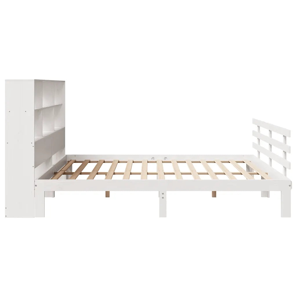 vidaXL Giroletto con Libreria senza Materasso 180x200 cm in Legno Pino
