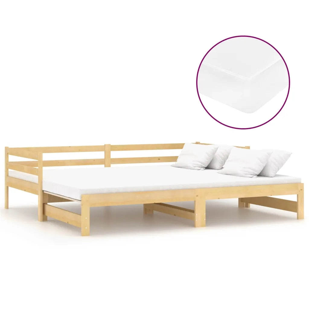 Dormeuse Estraibile 2x(90x200) cm in Legno Massello di Pino