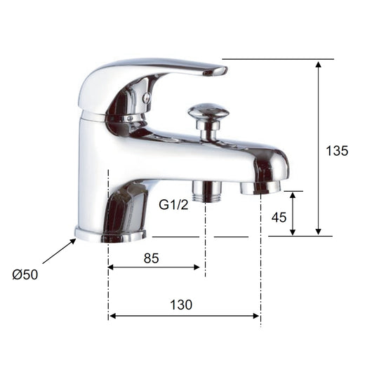 Rubinetto lavabo/vasca con deviatore integrato - serie project