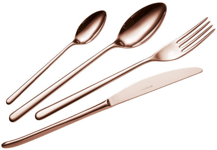 Servizio Set di Posate 24 Pezzi in Acciaio 18/10 PVD Eme Venice Copper Bronze