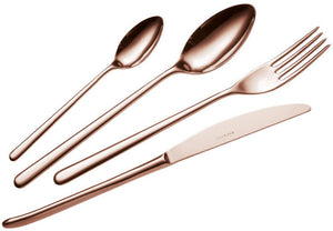 Servizio Set di Posate 24 Pezzi in Acciaio 18/10 PVD Eme Venice Copper Bronze