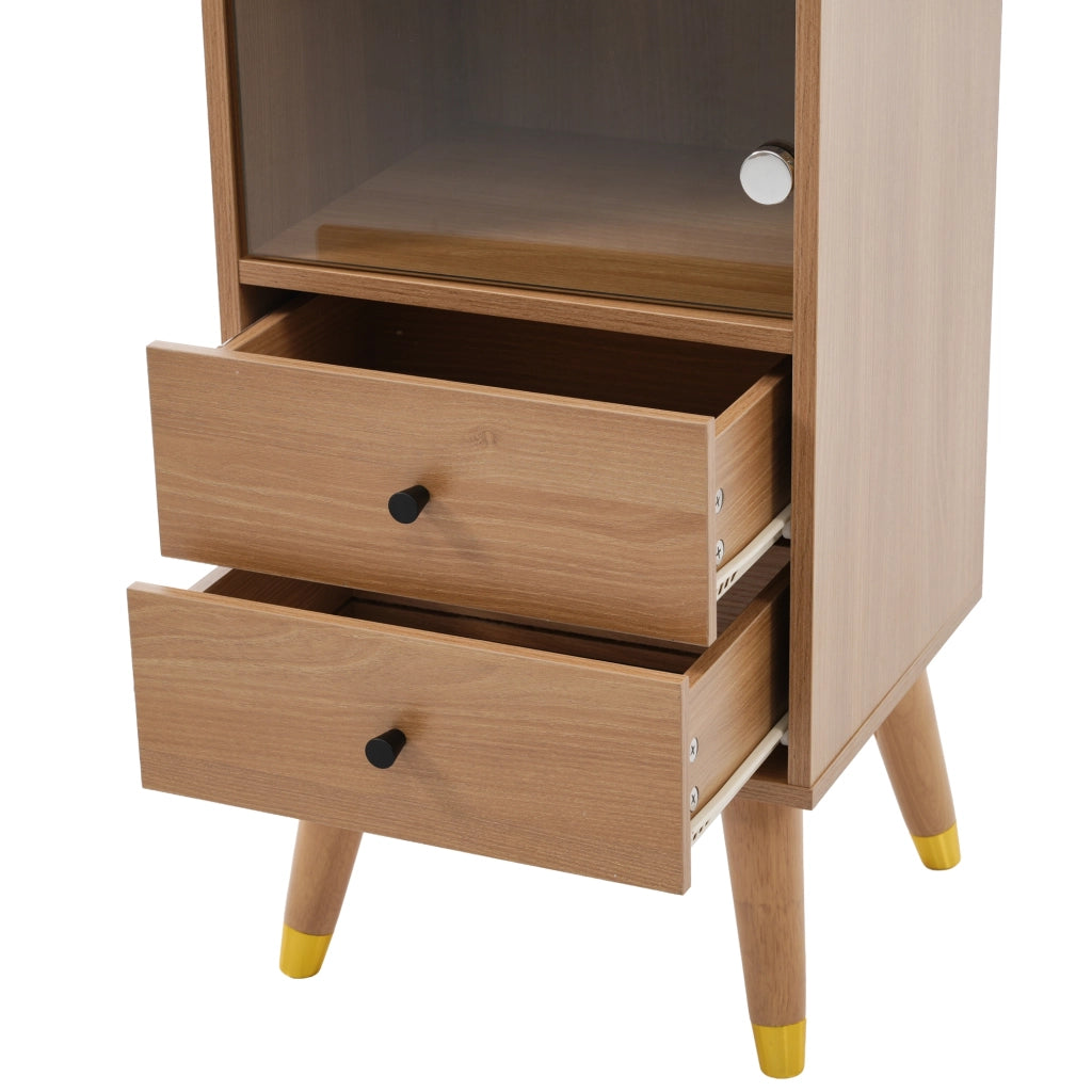 Vetrina con 3 ripiani regolabili e 2 cassetti - per soggiorno - in MDF - Wood