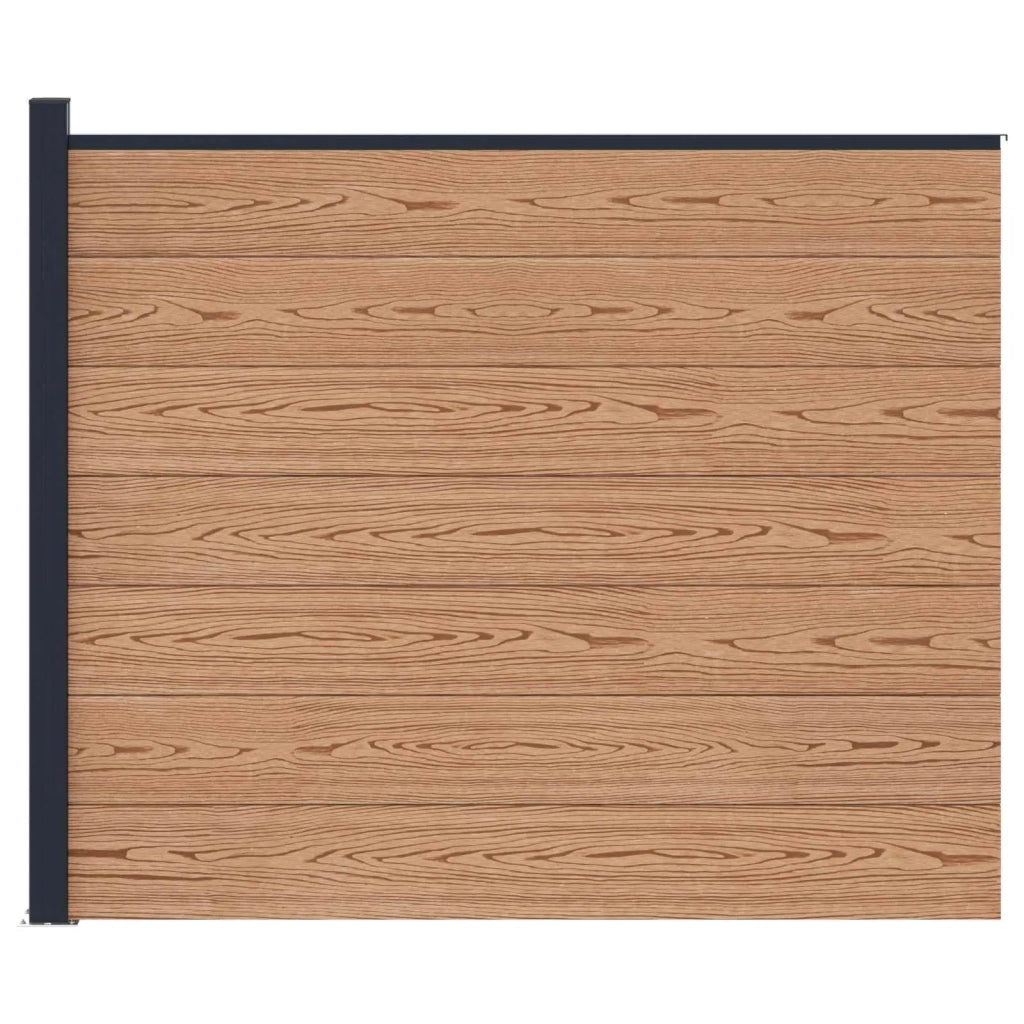 Pannello di Recinzione WPC e Alluminio Marrone 42039067