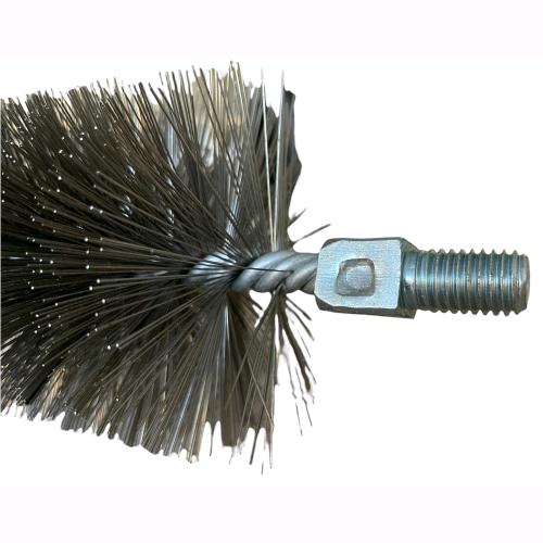 Scovolo Scovolino Tondo in Acciaio ad elica con gancio e perno filettato per Tubi stufa Ø 100 mm