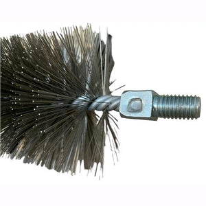 Scovolo Scovolino Tondo in Acciaio ad elica con gancio e perno filettato per Tubi stufa Ø 130 mm