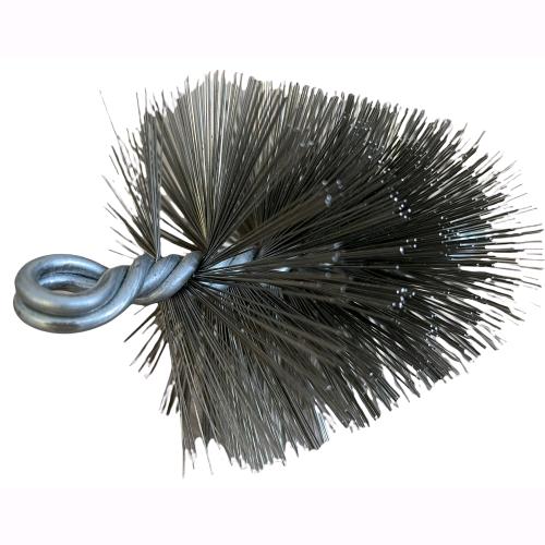 Scovolo Scovolino Tondo in Acciaio ad elica con gancio e perno filettato per Tubi stufa Ø 50 mm