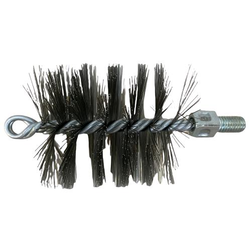 Scovolo Scovolino Tondo in Acciaio ad elica con gancio e perno filettato per Tubi stufa Ø 25 mm