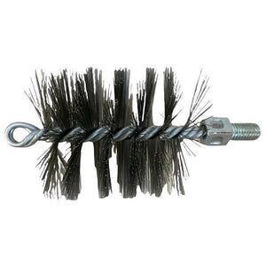 Scovolo Scovolino Tondo in Acciaio ad elica con gancio e perno filettato per Tubi stufa Ø 50 mm